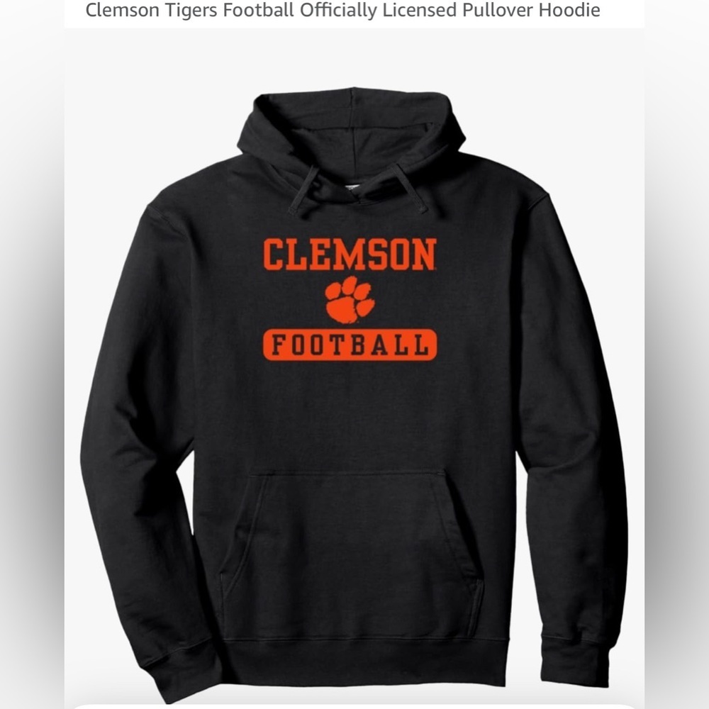 NEW- unisex Clemson Tigers, South Carolina long sleeve hoodie with pocket..